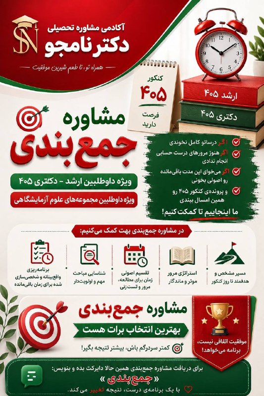 مشاوره تحصیلی دکترنامجو4 1 8- 7 9 4ارشد و‌دکترای وزارت بهداشت: ⏳ اگر فکر می‌کنی از برنامه عقب افتادی، این پست رو از دست نده!شاید هنوز بعضی درس‌ها رو کامل نکرده باشی…شاید مرورها عقب اف