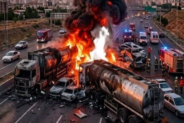 🔸 דיווח ראשוני של משטרת כביש פרג'ה על תאונת השריפה בציר סננדאג'-חמדאן