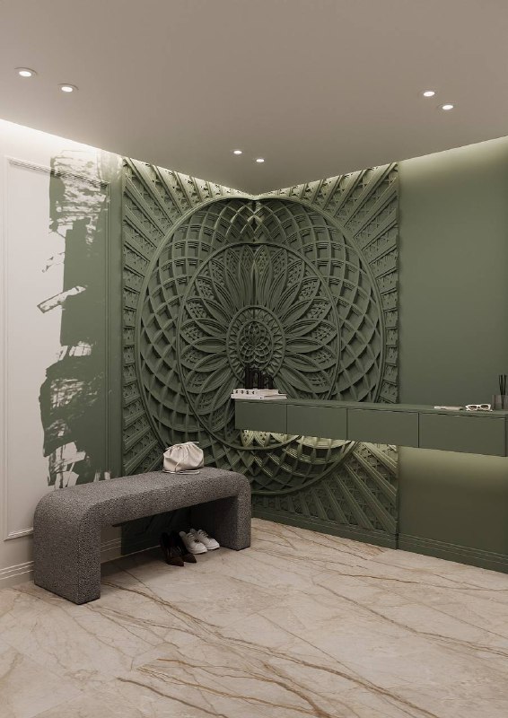 Интерьер, полюбившийся многим! Любимый в интерьере зелёный цвет Оттенки натурального дерева Освещение как продолжение дизайнерской изюминки Бежевый... - изображение 6 - интерьер, полюбившийся, многим