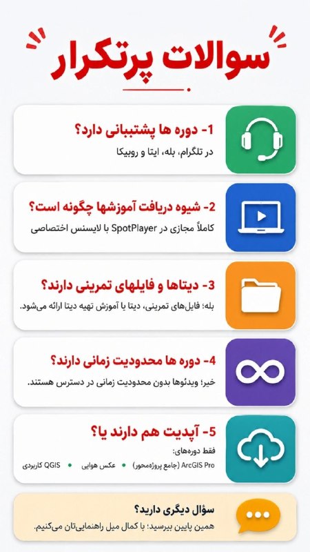 آموزش کاربردی GIS: ⛔️ جشنواره ۲ روزه با تخفیف‌های ویژه دوره‌های GIS اگر قصد یادگیری اصولی، کاربردی و پروژه‌محور دارید، زودتر از فرصت تخفیف‌