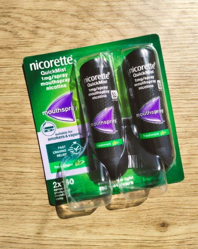 Никотиновый спрей Nicorette — суммарно 300 доз по 1 мг никотина — фото 1