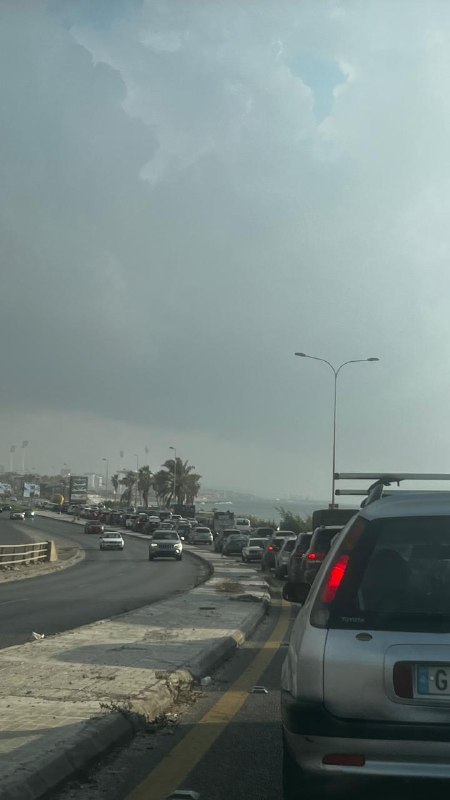 פקק תנועה בכניסה לצידון לכיוון דרום