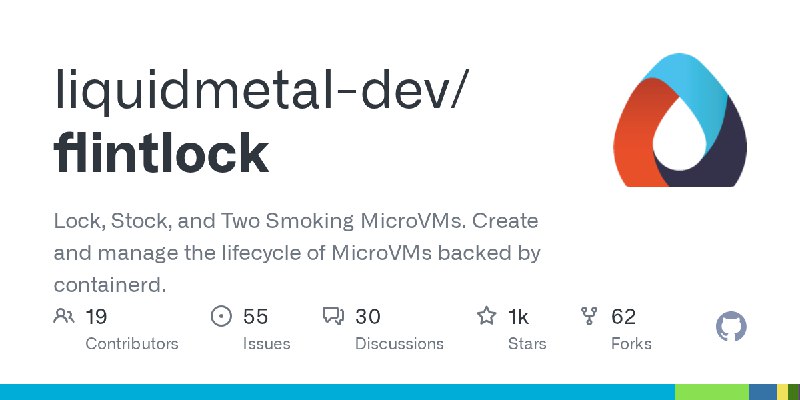 GitHub - liquidmetal-dev/flintlock: Lock, Stock, and Two Smoking MicroVMs. Create and manage the lifecycle of MicroVMs backed by…