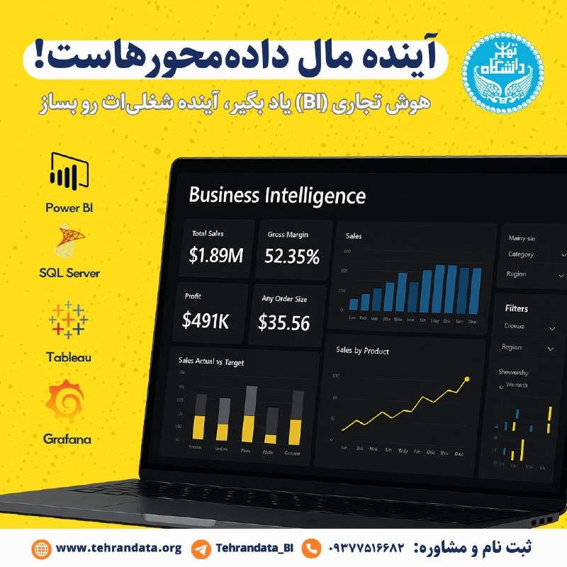 دانشجو برتر 🎓: 🧠 هوش تجاری، زبان آینده سازمان‌های هوشمند است.👈 هر سازمانی حجم زیادی داده دارد؛ اما فقط سازمان‌های هوشمند می‌دانند چگونه