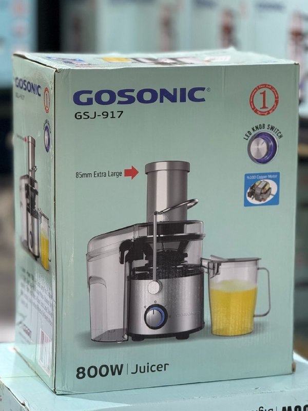 پخش عمده لوازم آشپزخانه آرين (GOSONIC): 🎯 آبمیوه گیری تک گوسونیک موجود شد✅ کد 917 ⚜♦️ تیغه فولادی ♦️✅ دارای مخزن تفاله 💠✅ قدرت 800 وات ⚜✅ کیفیت عالی 👌👌💰 قیمت 8.