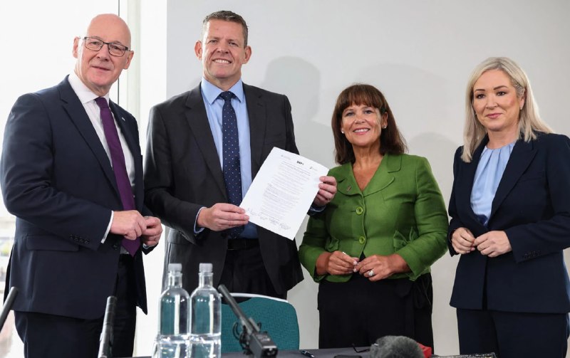 Scotland, Wales and Northern Ireland have signed a "historic" agreement to break up the United Kingdom