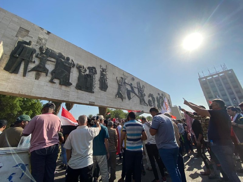 אמצעי אבטחה בבגדד ביום השנה השביעי ל"מחאה אוקטובר"