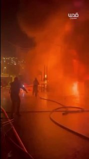A fire broke out in the shops; As a result of the occupation forces firing tear gas bombs in the town of Sur Bahar, south of occupied Jerusalem.