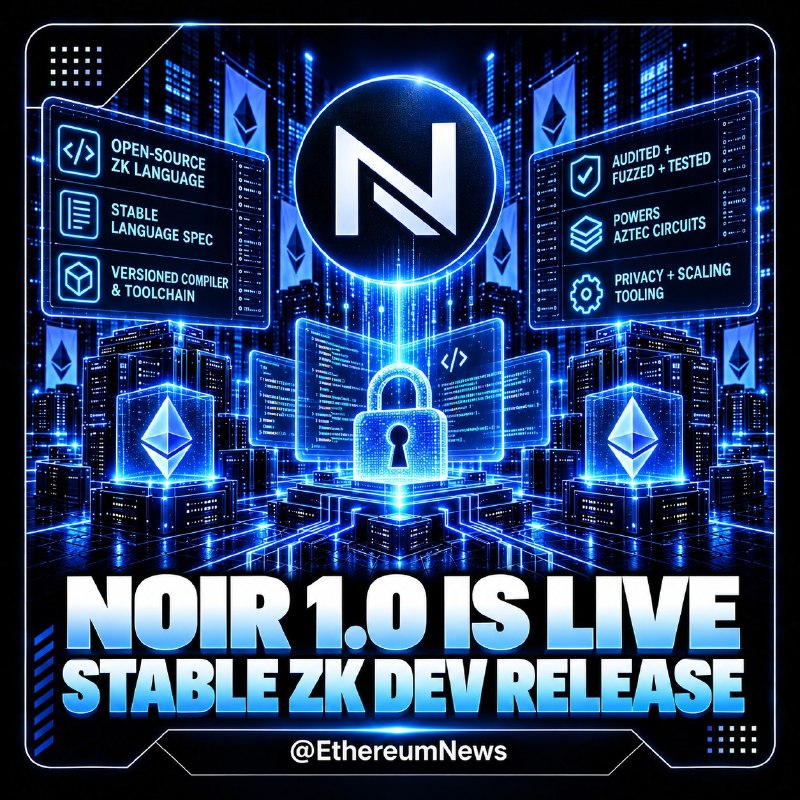 🔐 ETHEREUM ZK DEVELOPMENT JUST GOT ITS FIRSTBLE NOIR RELEASE אחד הכלים העיקריים של Ethereum אפס ידע באופן…