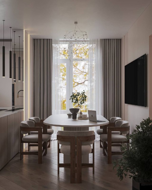 Прихожая и кухня-гостиная с одного проекта в шикарной цветовой гамме. Дизайнер - Ксения Костарная - изображение 3 - прихожая, кухня, гостиная