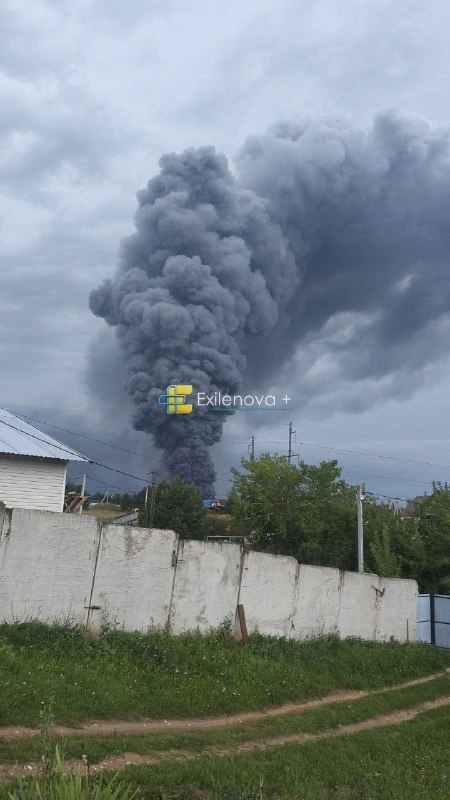 More footage shows a large fire at the Port of Taman after the overnight attack.