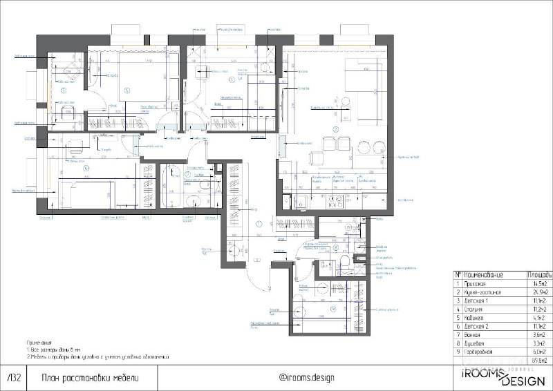 Квартира 89,8 м для семьи из 4 человек. Дизайн - студия iRooms Design от_65м Дизайн и ремонт - изображение 10 - дизайн, квартира, семьи