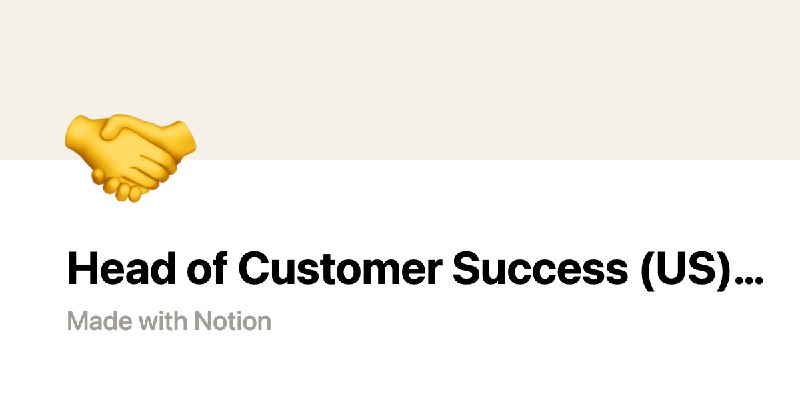 Head of Customer Success (US) | Notion