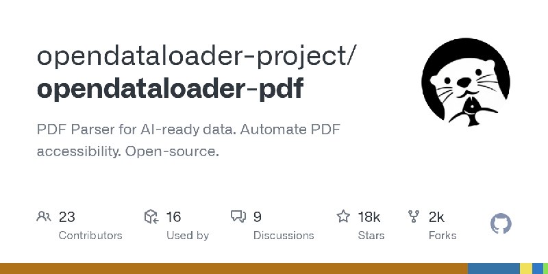 GitHub - opendataloader-project/opendataloader-pdf: PDF Parser for AI-ready data. Automate PDF accessibility. Open-source.