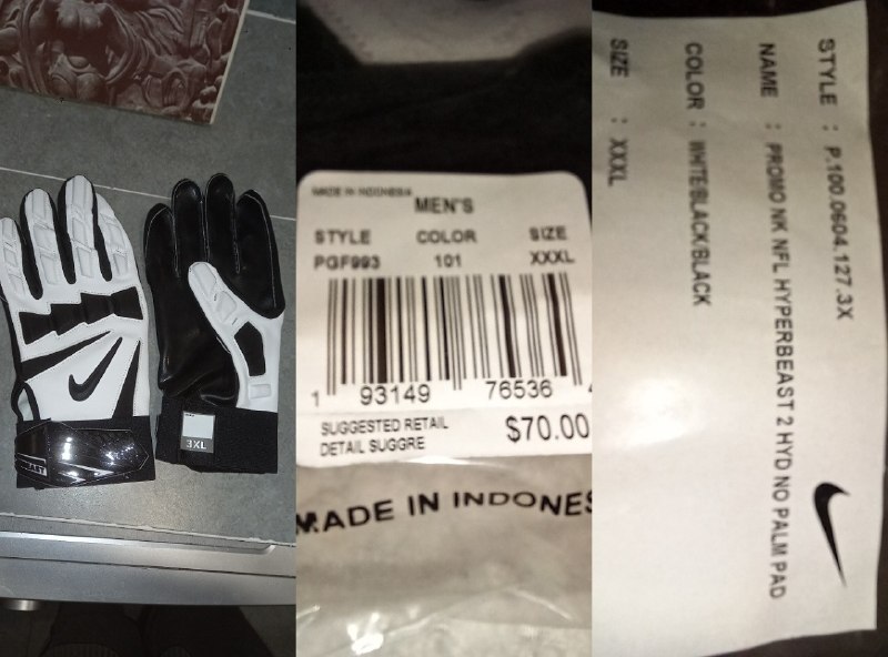 На обмен / продажу — оригинальные перчи Nike Hyperbeast PROMO NK NFL (NO PALM PAD) — фото 1