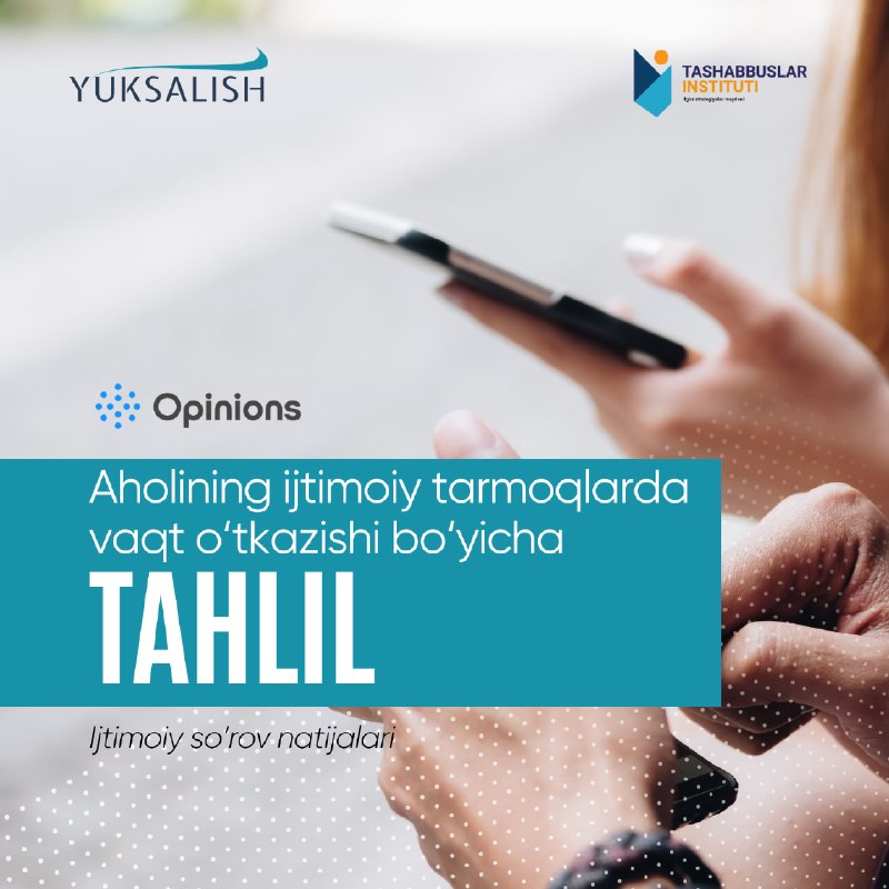 Aholining ijtimoiy tarmoqlarda vaqt o'tkazishi o'rganildi