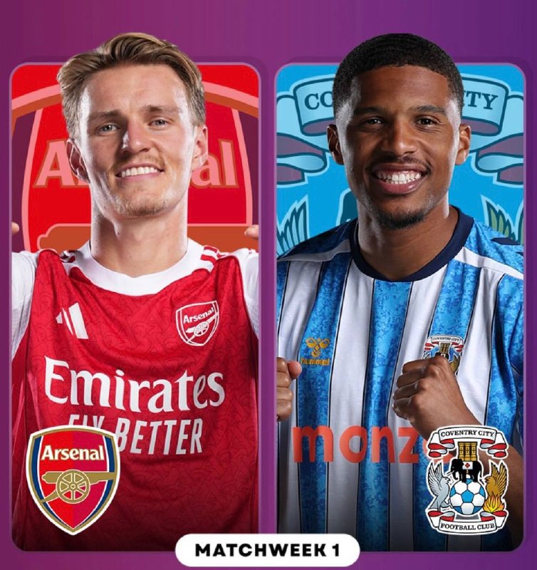 Arsenal: بازی بعدی - هفته اول لیگ برتر🔥 فردا🆚 کاونتری سیتی🏟️ ورزشگاه خانگی امارات🕥 ساعت: ٢٢:٣٠📺 پخش از: آپارات اسپورت - آنتن - تل