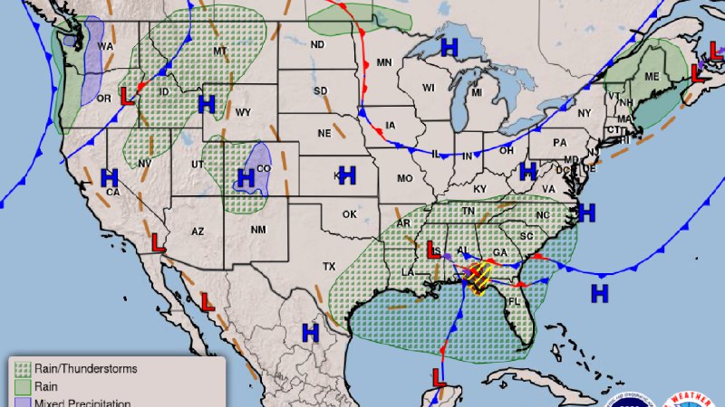 Slightly unusual 'atmospheric river' event to hit Southeast U.S.