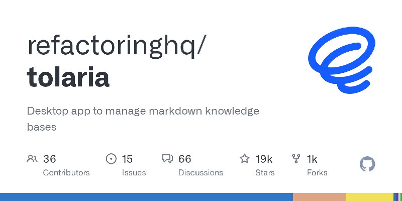 GitHub - refactoringhq/tolaria: Desktop app to manage markdown knowledge bases