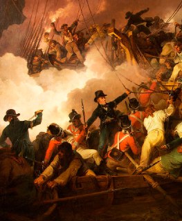 Philip James de Loutherbourg"The Cutting-Out of the French Corvette 'La Chevrette'"1802 #deLoutherbourg