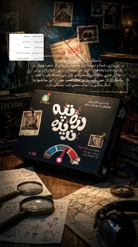 ساربوک: دره تپه ندیدهتعداد بازیکن:۴تا۷نفرمدت زمان بازی:بیش از یک ساعت