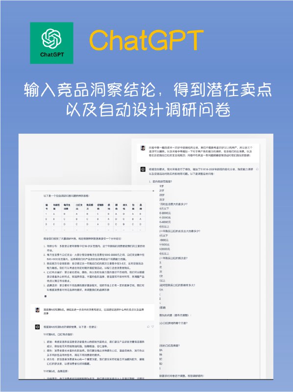 伴随着各类AI工具的层出不穷，我持续使用了市面上大部分的AI工具，发现用这些AI工具，足足可以支撑一个个体自己创业做一家营销咨询公司了举个例子，前段时间帮一家出海美妆初创公司，用一系列的AI工具帮他们完成了需求调研、营销策划、设计、直播/视频、网页设计的全案交付，也收获了不错的收益💰以下是我用到的AI工具，以及各自在这次项目中扮演的角色，大家一定要去体验试试～1⃣️ 竞品分析: Shulex，在Amazon和 Shopify上寻找相同的品类的SKU，一键分析这些商品的优缺点，以及用户的购买动机；2⃣️ 卖点挖掘：ChatGPT，将上述竞品分析内容分享给GPT，由GPT抛出潜在卖点并设计调研问卷3⃣️ 产品设计：Midjourney，基于确定的卖点，生产产品概念图，和客户确认对齐4⃣️ 产品包装（视觉设计）：Zmo/Midjourney/Control Net，只需要基于产品输入文案，进行不同场景的“商品拍摄”+“海报制作”5⃣️ 网站开发/落地页开发：Codeium/ChatGPT，只需要你有一个简单的描述，就可以自动为你写出一个网站的代码6⃣️ 视频制作：Jasper ai, 输入描述，就能一键获得对应的营销文案