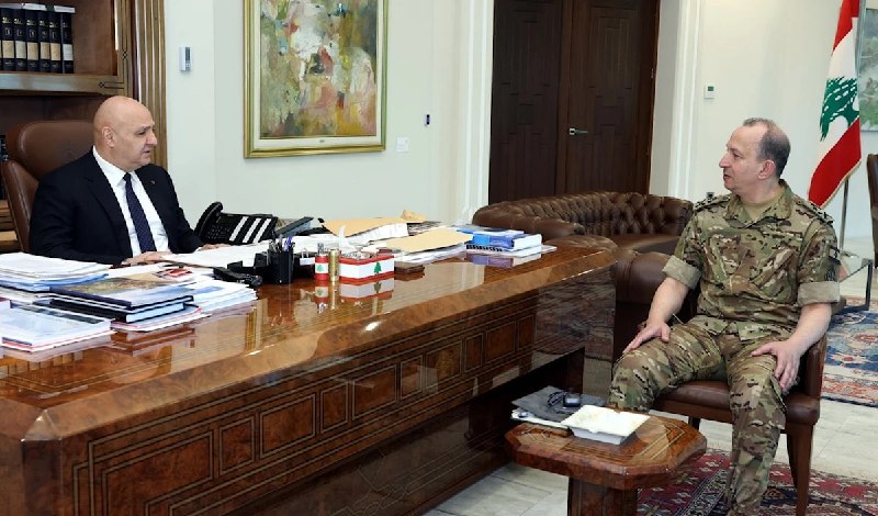 ️🇱🇧🇮🇱🇺🇸 אל-אח'באר: נשיא לבנון ג'וזף עאון ומפקד הצבא הגנרל רודולף הייקל נפגשו כדי לתאם את האבטחה ואת י…