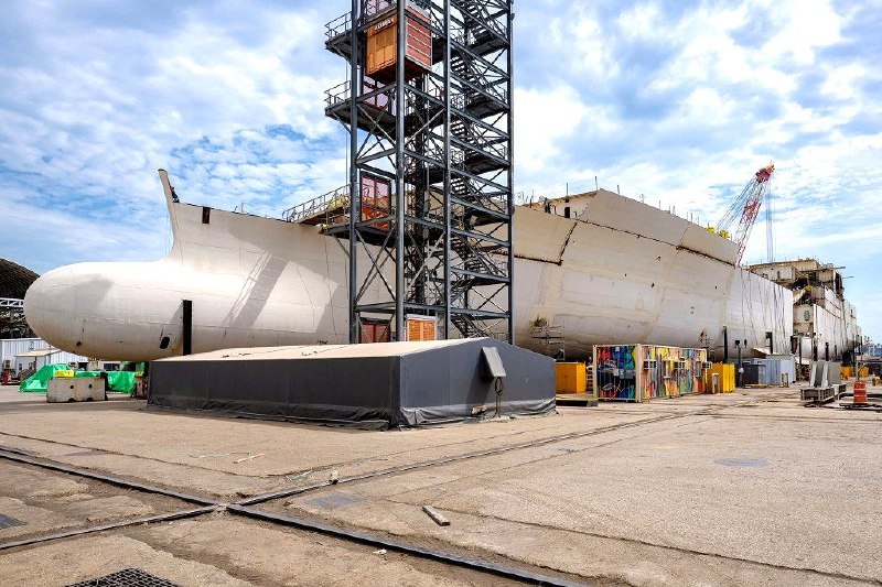 مجله نظامی ایران: 🔻اولین تصویر رسمی بعد از برش فولاد، از ناو هواپیمابر سبک USS Fallujah (LHA-9) America-class Flight 1، از سری کلاس آمریکا
