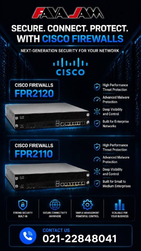 favajam | فاواجم: 🔐 Secure Your Network with Cisco Firewalls 🚀حفاظت پیشرفته از شبکه با فایروالهای قدرتمند Cisco برای امنیت، کنترل و عملکر