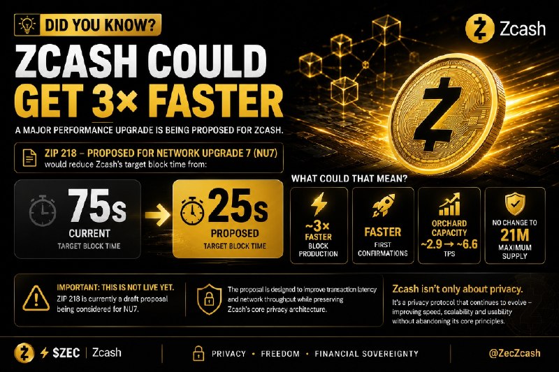 DID YOU KNOW? ZCASH COULD GET 3× FASTER A major performance upgrade…