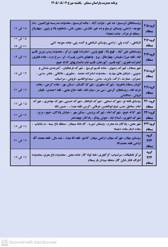 جارچی بخش بسطام: برنامه مدیریت بار یکشنبه ۴ مرداد ماه شهر بسطام #جارچی_بخش_بسطام👇https://t.me/joinchat/AAAAAEI3AdLsoo_64TtzPQ