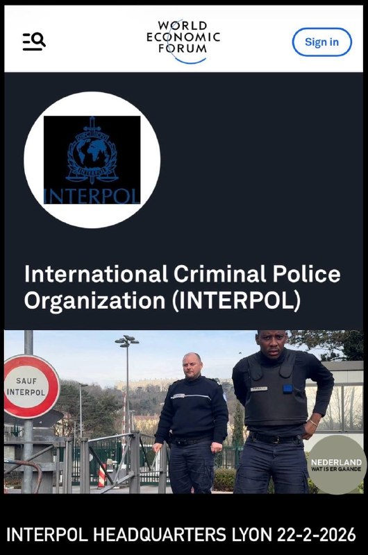 INTERPOL headquarters Lyon Frankrijk lid WEF en vergiftigd met de SDG’s 22-2-2026 https://rumble.com/v764p3w-interpol-he...