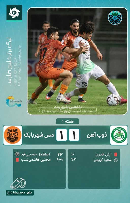 شاهین شهر وند: 📌تساوی ذوب‌آهن و مس در اصفهان✅ شاهین شهروند @shahinshahrnews | shahinshahrvand.ir