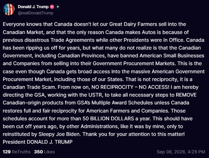 El presidente Trump ordena a la GSA y al USTR que