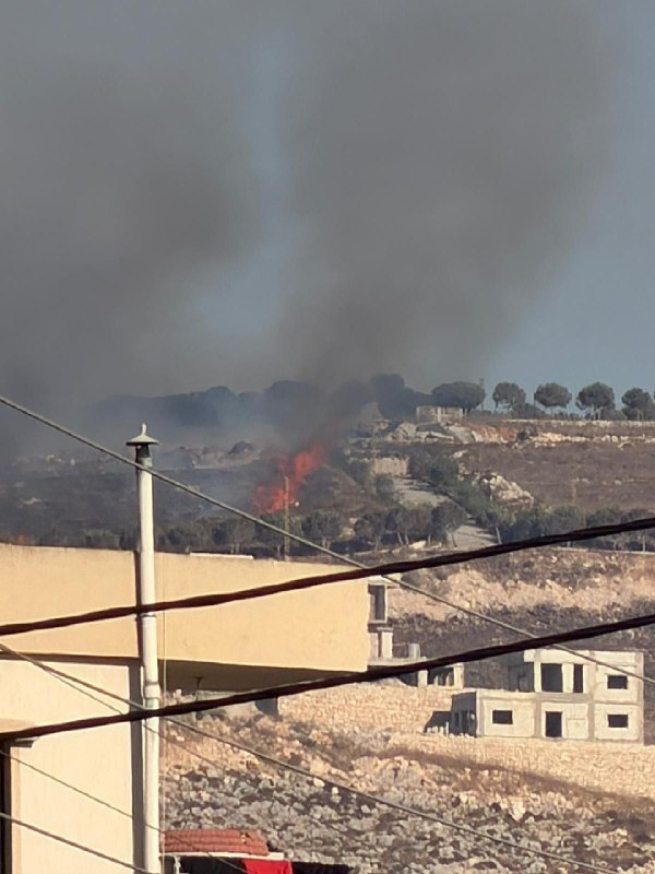 התפרצות שריפה; כתוצאה מהטלת מזל"ט ישראלי פצצות על אזור "דוחא כפר רומן" בדרום לבנון.