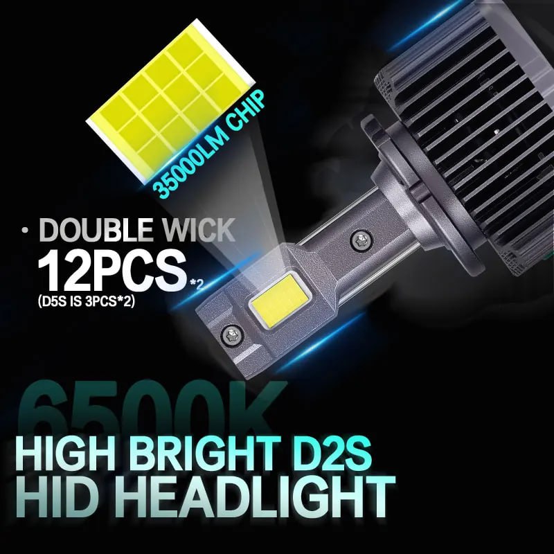 DAWNKNIGHT высокая яркость D2S D1S D3S D4S D5S D8S Светодиодные фары Лампа HID с вилкой и лампой Све 6