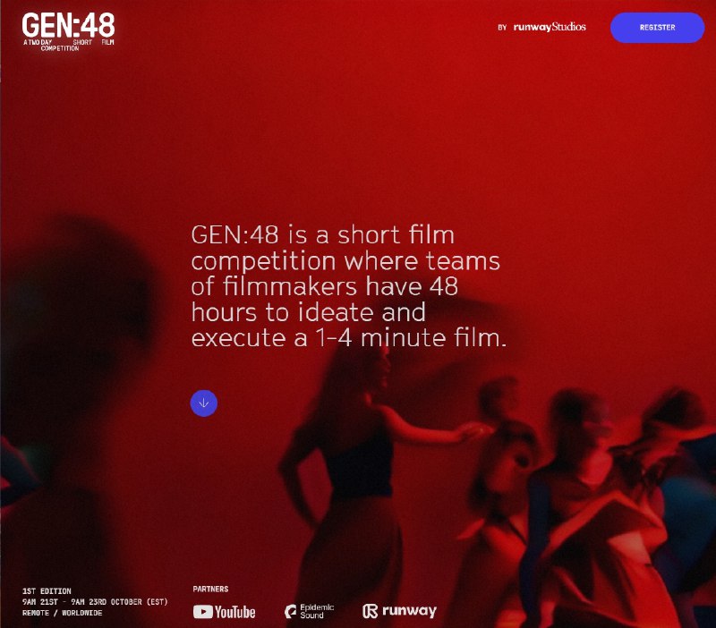 Runway 宣布举办 48 小时影片创作比赛 Gen48🔸 这是一项完全在线的活动，无论在世界的任何地方，都可以参加