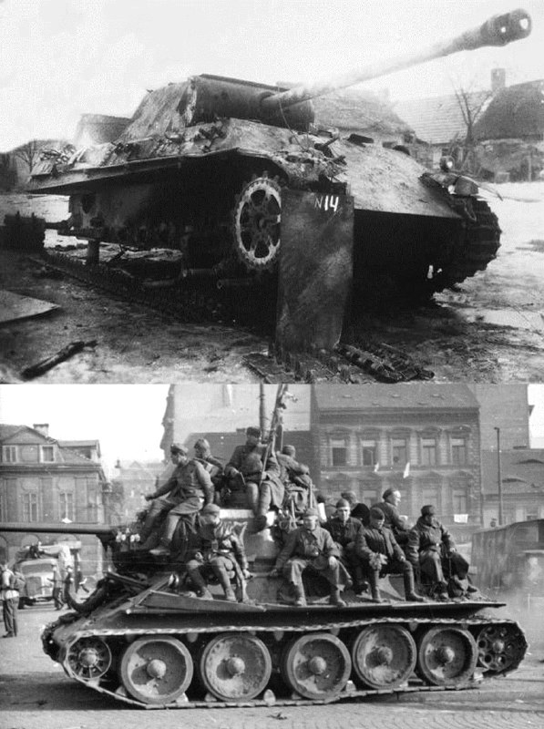 Tankograd🛡: درود بر شما وقت بخیر🌷وقتی پنتر آلمانی کفش هایش را به تی 34/76 روسی قرض میدهد (_نصب چرخ های جاده پنتر بر روی تی 34 آسیب د