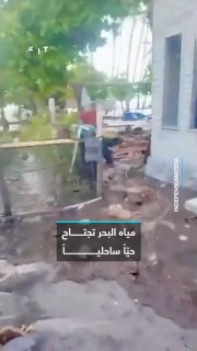 מי ים שוטפים שכונה באזור החוף של Selayar באינדונזיה בעקבות רעידת אדמה בעוצמה של 7.7 בסולם ריכטר.
