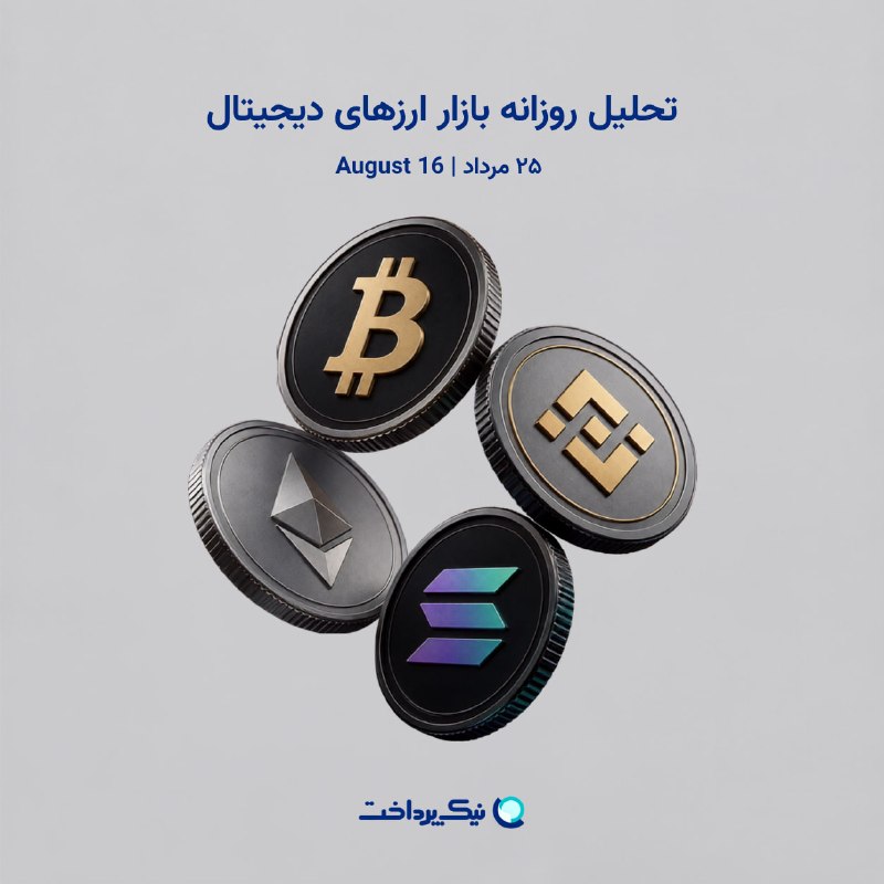 NikPardakht | نیک پرداخت: وضعیت بازار - یکشنبه، ۲۵ مرداد ۱۴۰۵📊 مرور کلی بازار جهانی• بازار ارزهای دیجیتال امروز با اصلاحی جزئی همراه است. • ارزش ک
