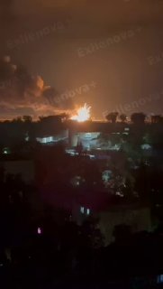 ❗️Ukrainian drones struck the Rostov-on-Don North military airbase overnight, triggering an explosion and a large fire, with secondary detonations reported.