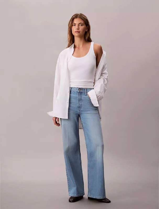 Calvin Klein High Rise Wide Leg джинсы (оригинал) — фото 1