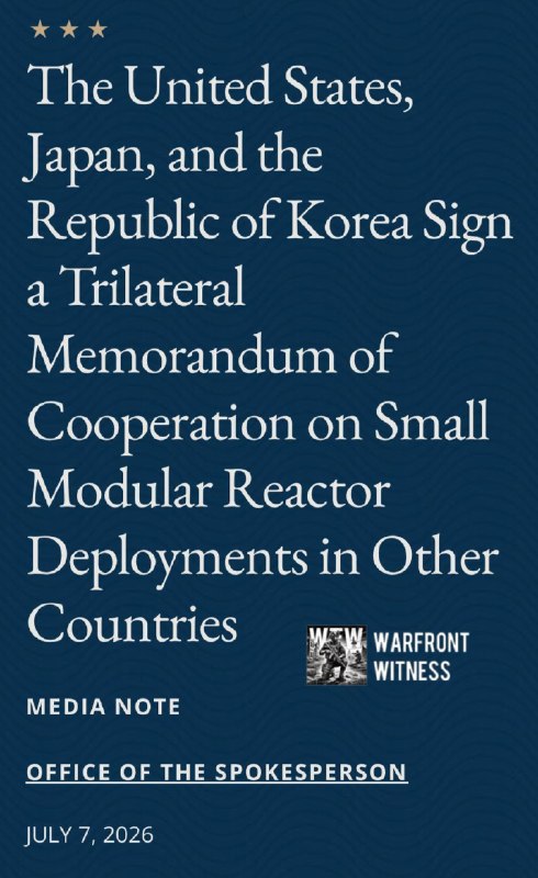 ️🇺🇸🇯🇵🇰🇷 מחלקת המדינה של ארה"ב: ארצות הברית, יפן ורפובליקה של קוריאה חתמו על מזכר שיתוף פעולה משולש לה…