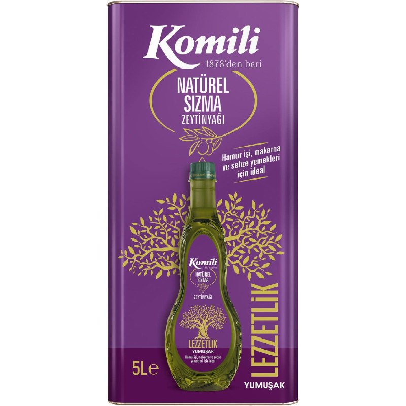 Komili Ege Sızması Natürel Sızma Zeytinyağı, Teneke, 5 Lt - 5 L
