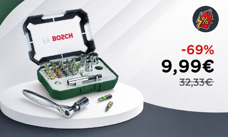 Set Avvitamento Bosch 26 Pezzi in Offerta a 9,99€: Scopri il 69% di Sconto!
