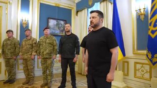 Ukraine's Navy says it destroyed Russian equipment installed on the Sivash drilling platform at the Holitsynske gas condensate field in the Black Sea.