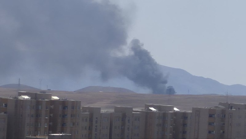 עמוד העשן באזור Gilavand של Damavand נגרם על ידי שריפה
