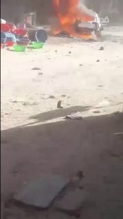 The first moments after an Israeli drone bombed a vehicle in the Sheikh Radwan neighborhood of Gaza City.