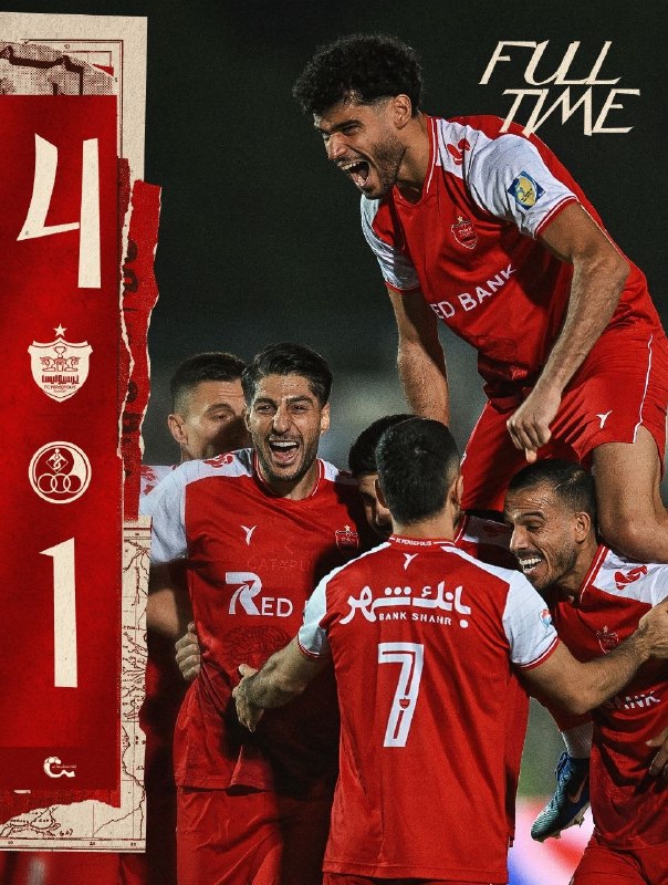 آخرین خبر ورزشی: پایان بازی پرسپولیس 4 _ 1 استقلال خوزستان🔺ساز کوک پرسپولیسِ تارتار/ 3 امتیاز جنوبی در حساب سرخپوشان🔸گلها: محمد خدابنده