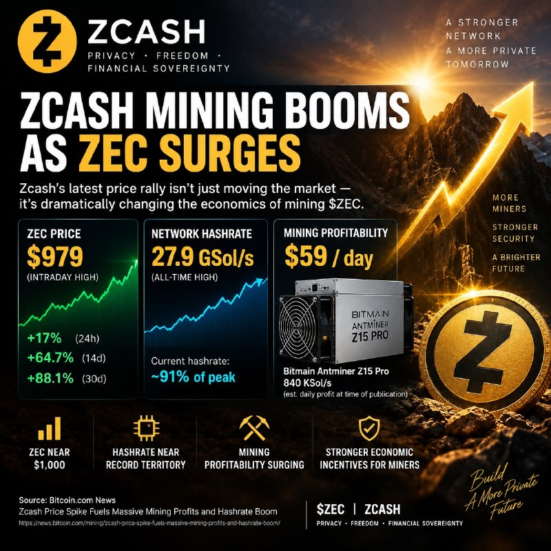 ZCASH MINING BOOMS AS ZEC SURGES